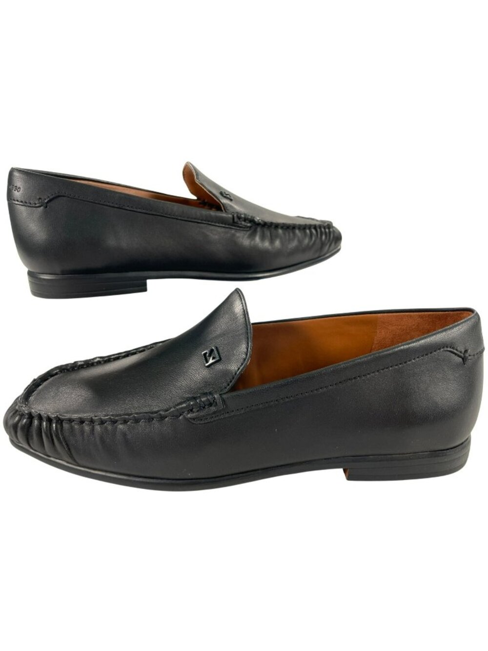 Franco Sarto A-Lainey Black Leather Classy Loafers Women's Size 8 Medium NEW